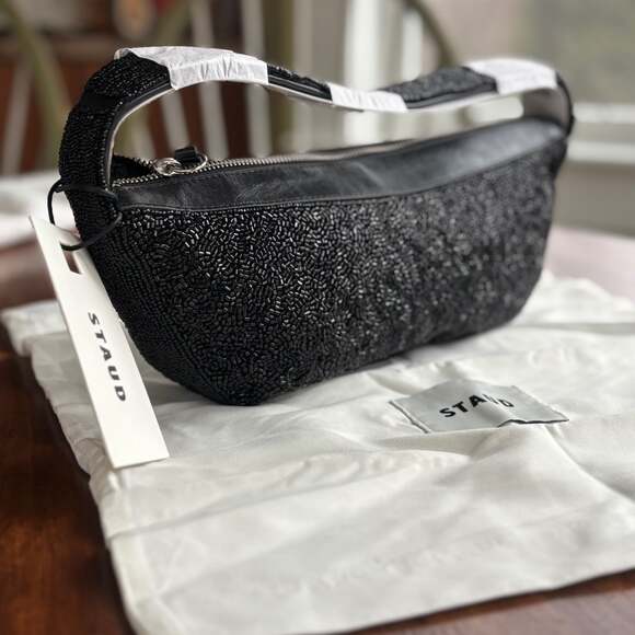 STAUD - Black Demy Convertible Beaded Shoulder Bag - NWT - Retail $375 - Picture 1 of 14